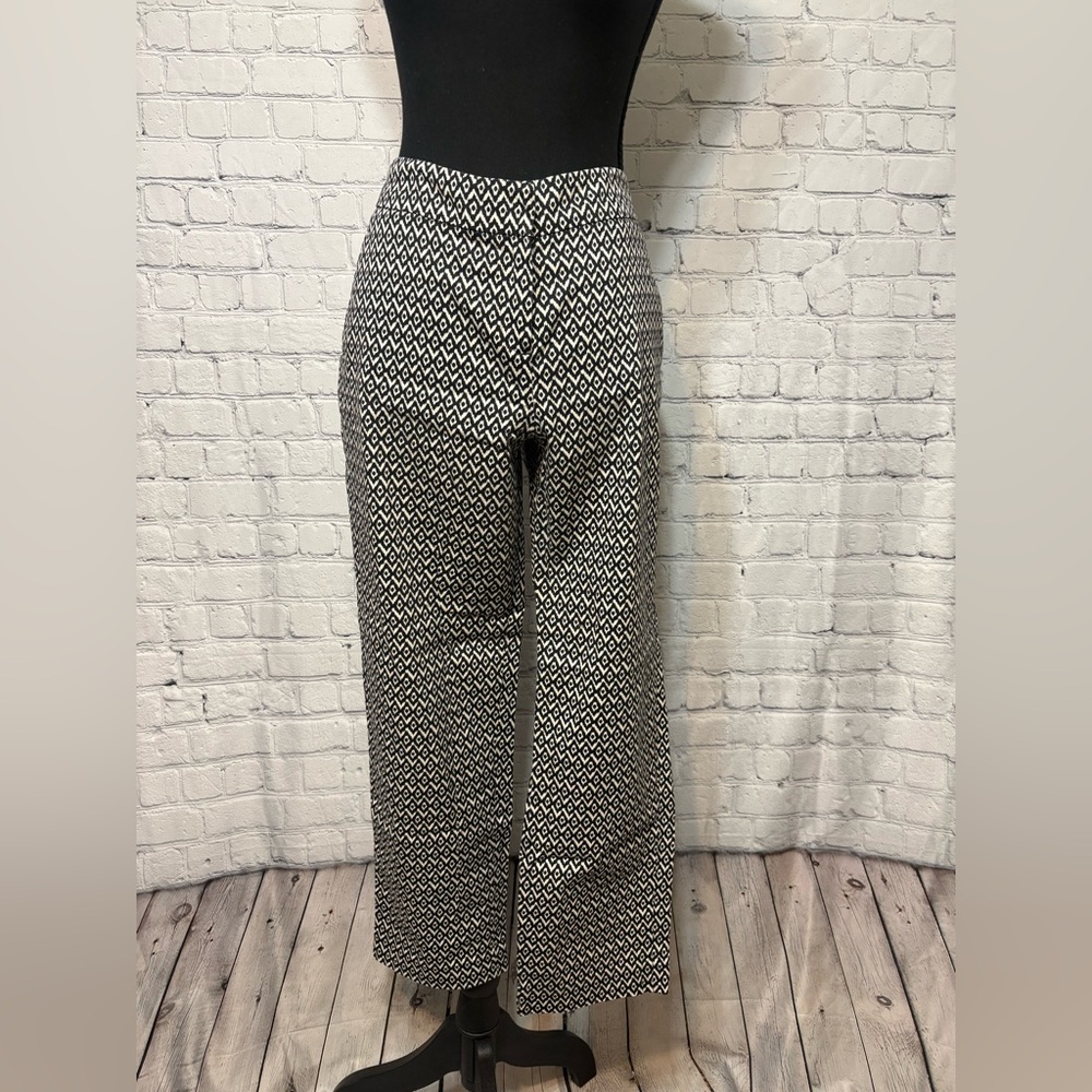 Donna Ricco Monochrome Patterned Wide Leg Pants